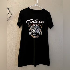 Black T Shirt Dress - Size M